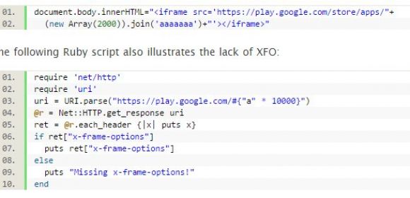 XFO Flaw in Play Store Web App Domain Allows Remote Code Execution