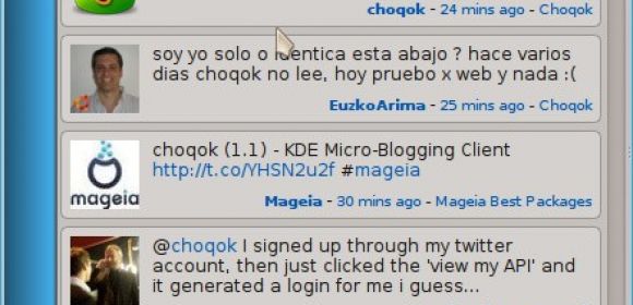 Choqok 1.6 Micro-Blogging Client Lands for KDE Users with Better Twitter Support