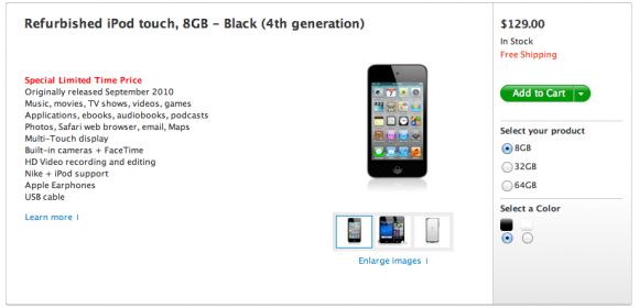 iPod touch 4G Now Selling for Just $129 as Refurb on Apple’s US Store