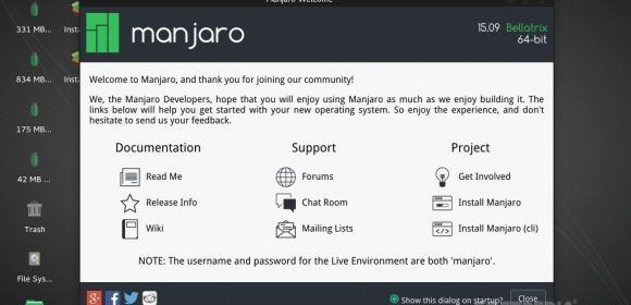 Latest Manjaro Linux 15.09 Update Brings Linux Kernel 4.2.3, Python 3.5 Support