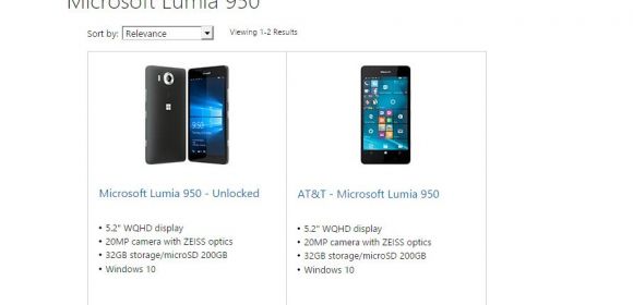 Lumia 950/950 XL Listed at the Microsoft Store, but You Can't Buy Them Yet