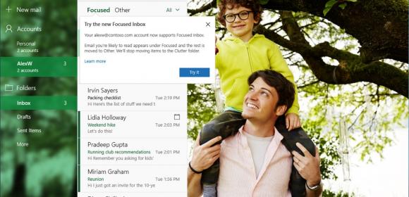 Microsoft Finally Updates Windows 10 Mail App with Focused Inbox