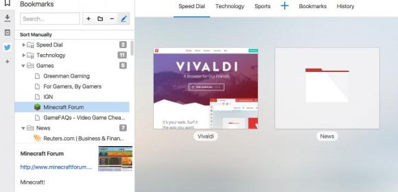 Vivaldi 1.5.676.6 Web Browser Snapshot Introduces Easier Tab Selection by Domain