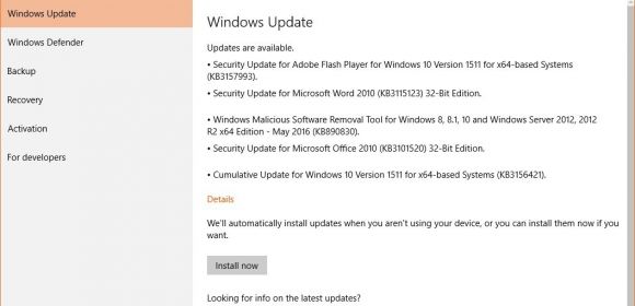Windows 10 Cumulative Update KB3156421 Fails to Install, Causes PC Hangs