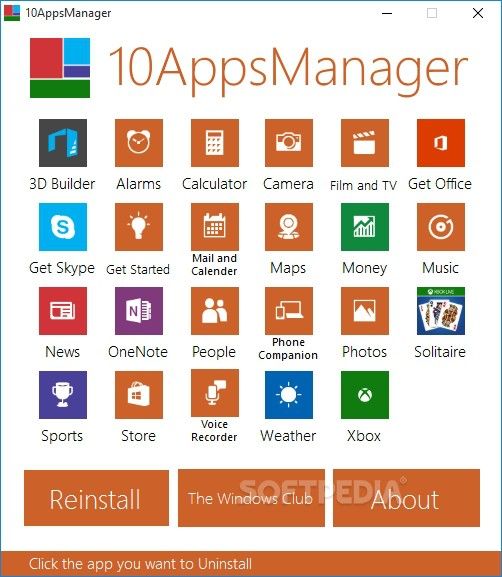 Remove Windows 10 apps with 10AppsManager