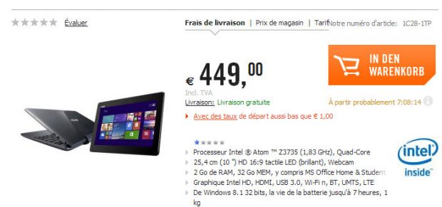 New ASUS Transformer Book T100 shows up in Europe