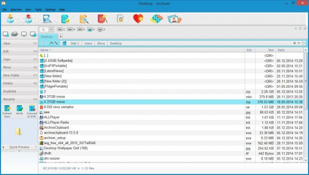 Pack and unpack files with Archiver
