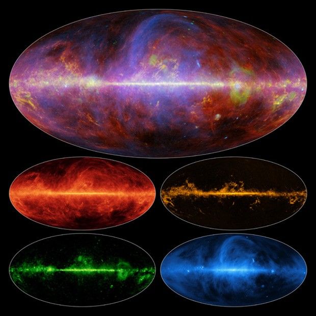 Each color shows another component of our home galaxy