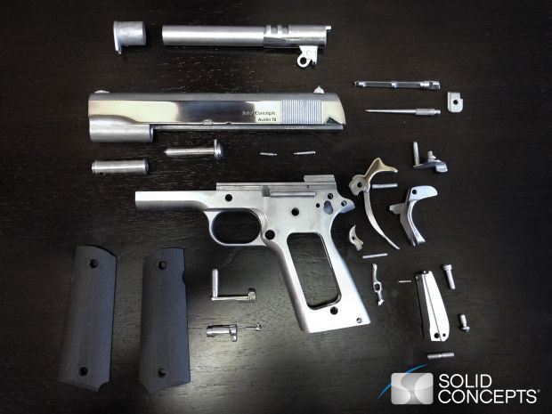 Solid Concepts 3D printed metal gun parts