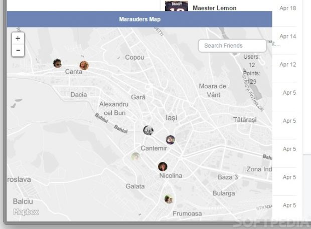 Facebook friends will be shown on a map, if they have used a mobile device to chat with you