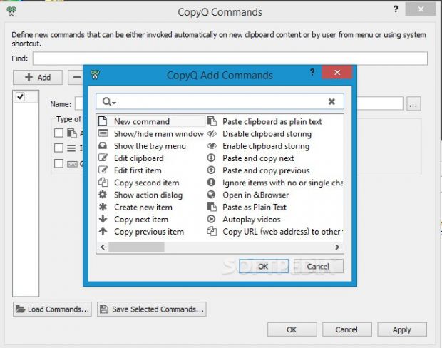 CopyQ: Create custom commands