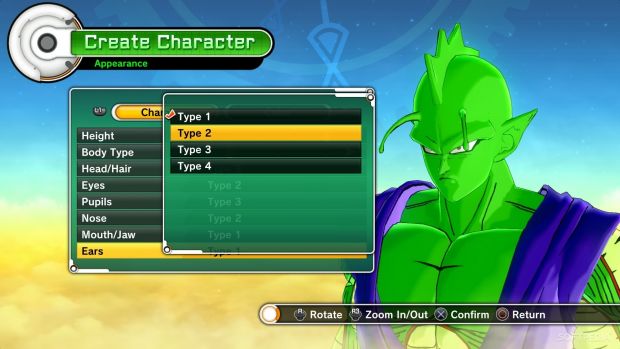 Customize your character in Dragon Ball Xenoverse