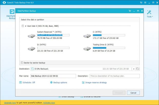 Create a full disk or partition backup