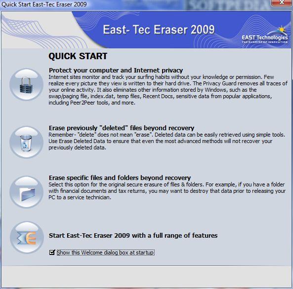 East-Tec Eraser 2009 Quick Start