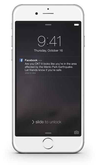 Here's a smartphone notification from Facebook