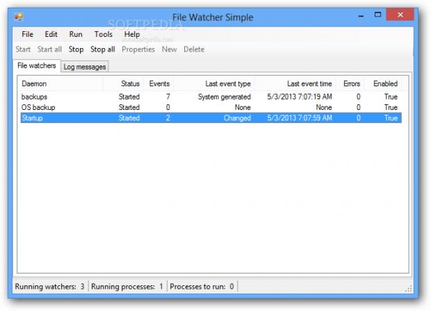 File Watcher Simple is an easy way to set file and folder modification filters