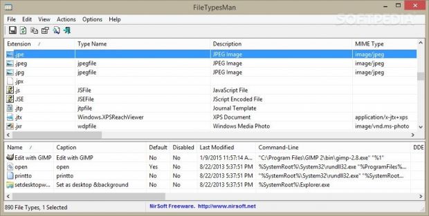 FileTypesMan: The GUI looks clean and intuitive.