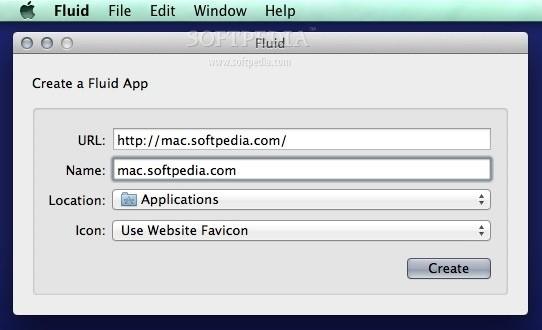 In the Fluid main window, you must input the URL for which you want to create a standalone app