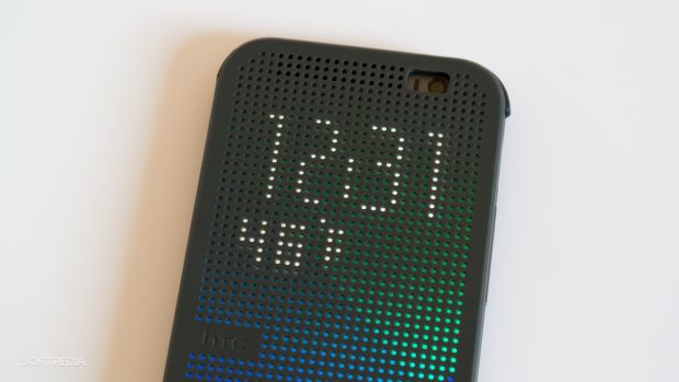 HTC Dot View case time and weather