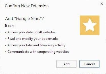 The prompt for installing Google Stars