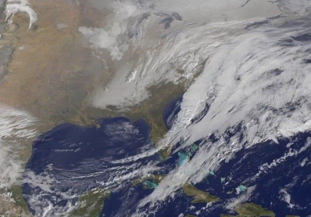 Winter storm Juno as seen from space