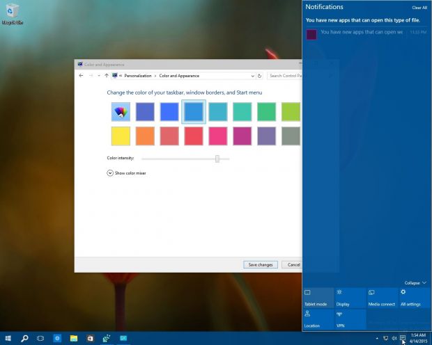 Blue theme in Windows 10