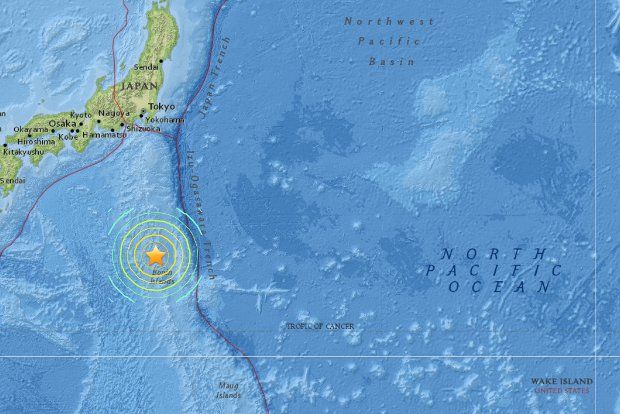 Saturday's earthquake struck in the Pacific