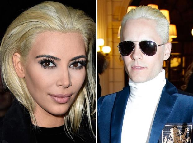 Kim Kardashian and Jared Leto are blonde siblings