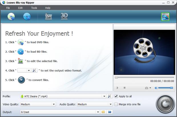 Convert DVD and Blu-ray content for various mobile devices