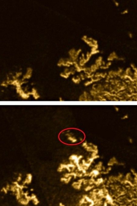 Magic island appears on the surface of Titan