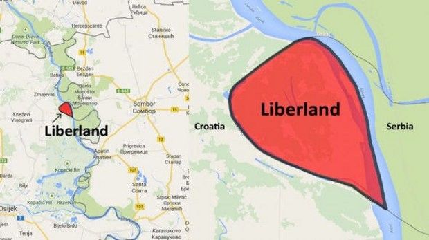 Liberland lies between Serbia and Croatia