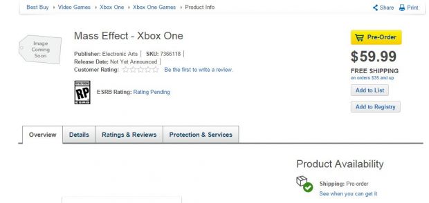 Mass Effect for Xbox One