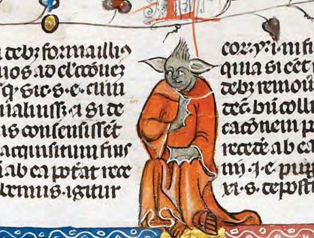 Medieval biblical character looks like Yoda