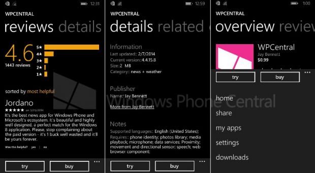 Windows Phone 8.1 Store (screenshots)