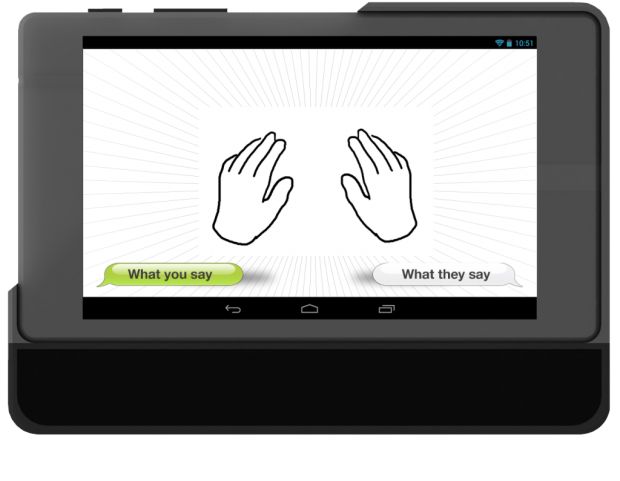 MotionSavvy's package includes a tablet, case and app