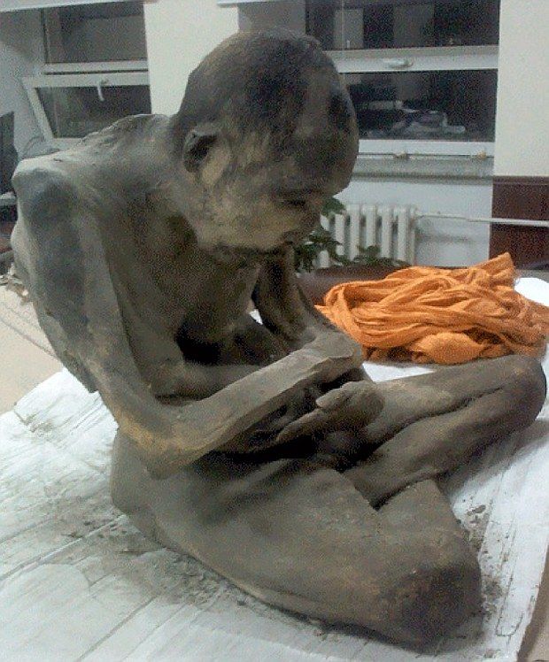 Mummified monk found in a meditative pose