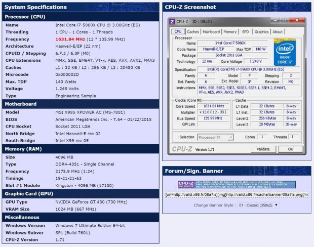 The CPU-Z validation screenshot