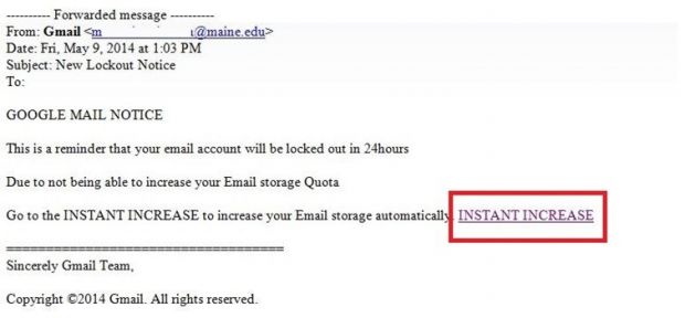 Gmail phishing attack