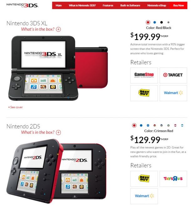 Nintendo 3DS XL and 2DS