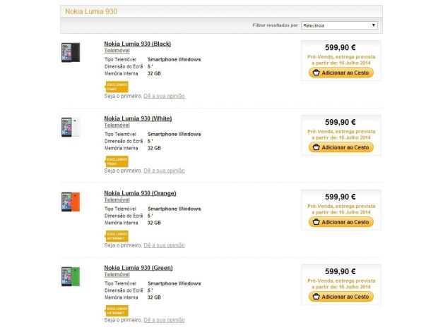 Nokia Lumia 930 now on pre-order in Portugal
