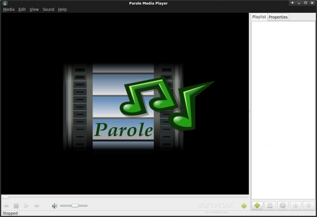 Parole Media Player: main screen