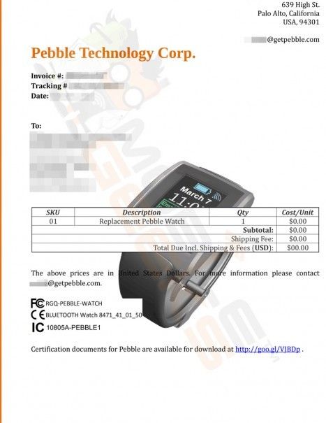 Pebble's new smartwatch leaks out