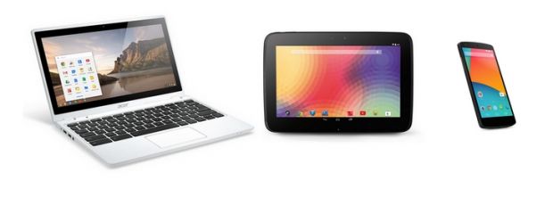 Chromebook, Nexus 10 and Nexus 5