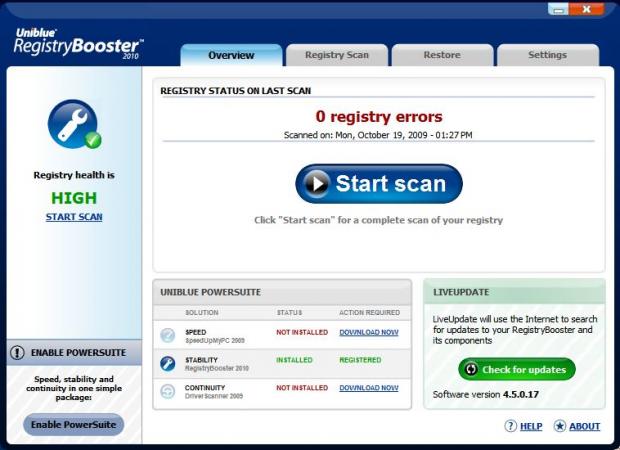 RegistryBooster 2010 comes with an easy to use interface and powerful registry maintenance options