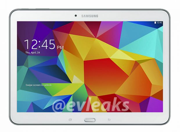 Samsung Galaxy Tab 4 10.1 shown in white