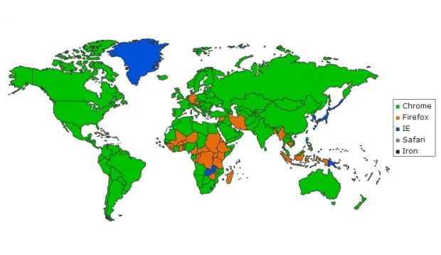 The world's map is pretty green