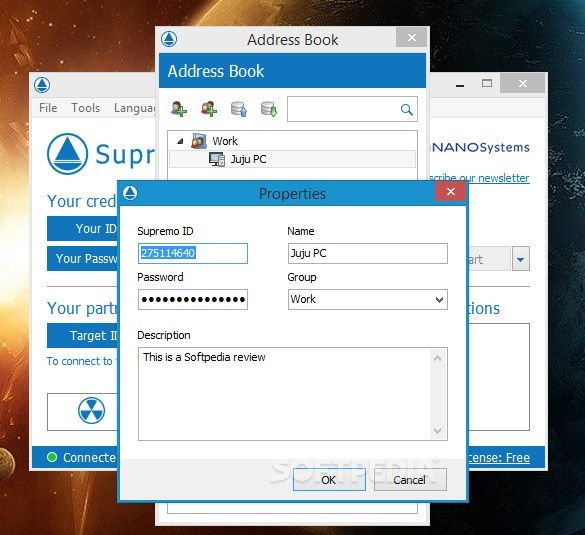 Create an address book with remote PCs