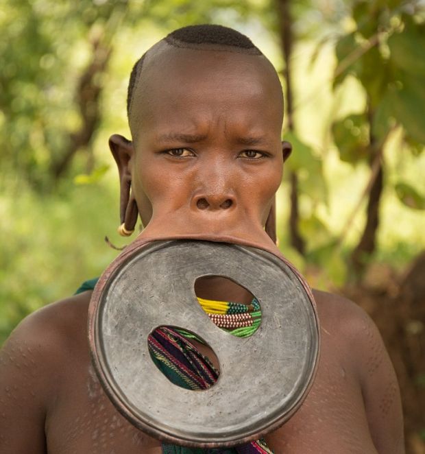 Lip discs are a common sight among women in Ethiopia