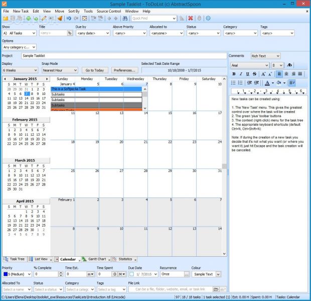 Consult a calendar to monitor tasks