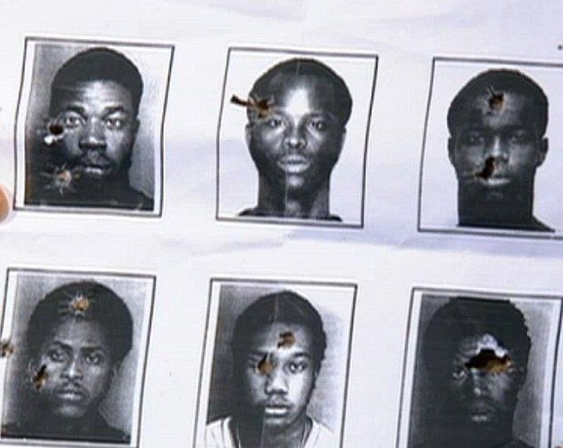 A photo of the mugshots the cops fired at